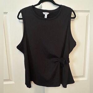 Nine West Black Muscle Tee with Side Tie